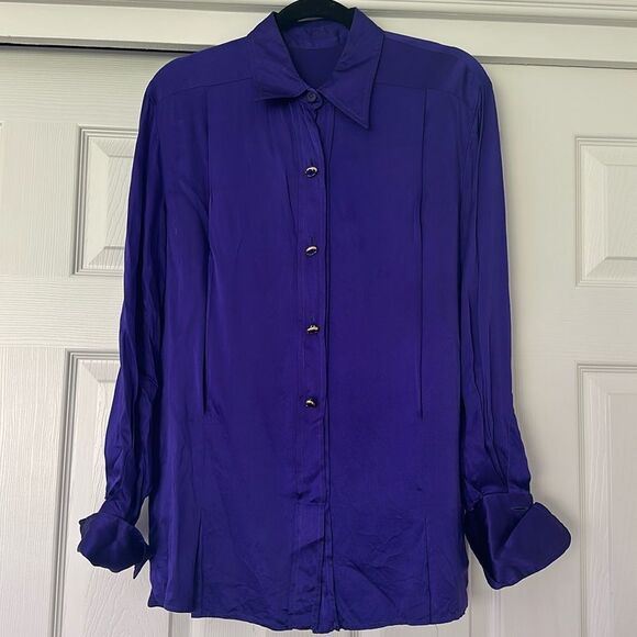 Dei Mattioli by Gianfranco ferre purple silk blouse - Picture 1 of 3